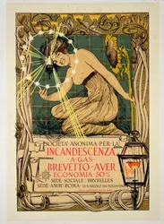 Plakat som reklamerer for «Incandescent Gas-Lamps», 1895